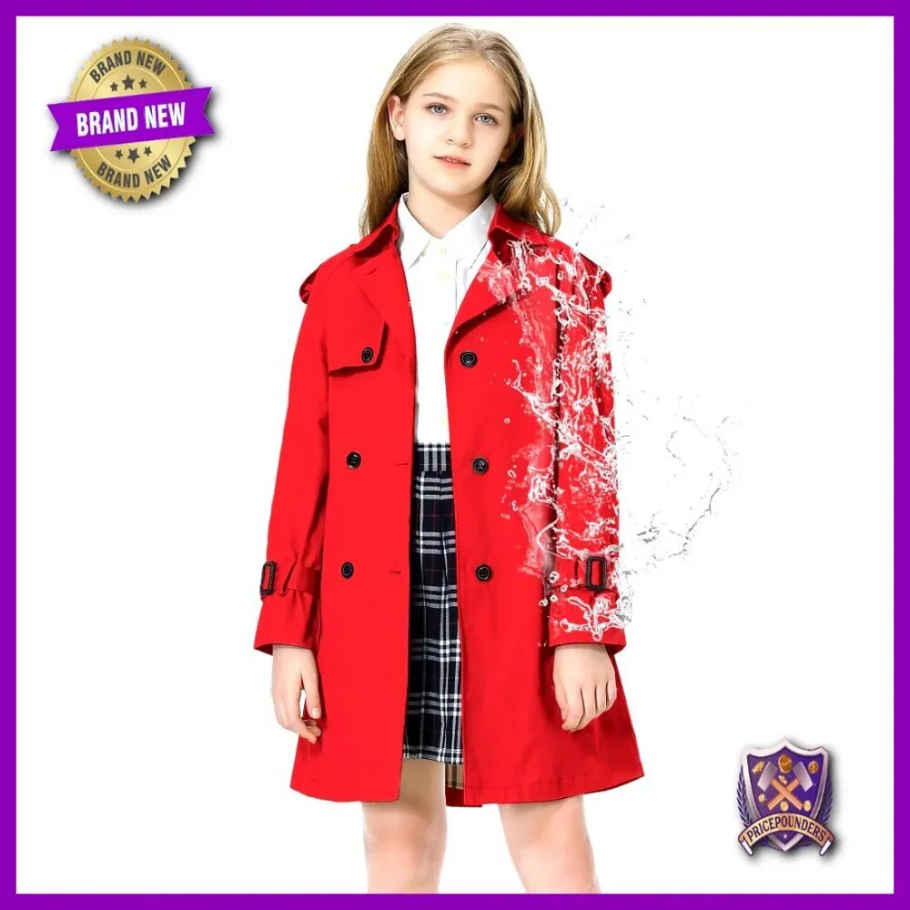 Waterproof Trench Coat Double Breasted Lapel Overcoat Outerwear Classic Chic